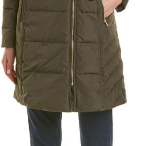 womens Taffeta Quilted Down Coat With Hood