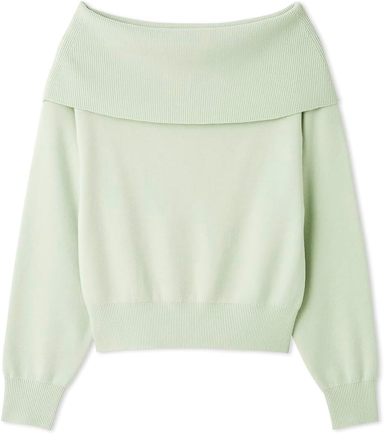 Women’s wide-neck off-the-shoulder knit pullover