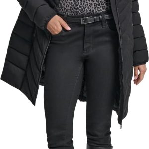 Women’s Long Lightweight Hooded Puffer Jacket