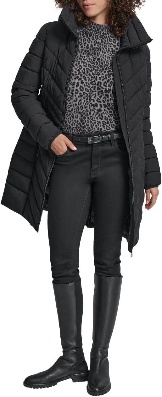 Women’s Long Lightweight Hooded Puffer Jacket