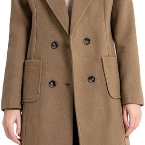 Warm Lapel-Collar Double-Breasted Coat