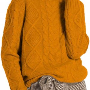Women’s Loose-Fit High-Neck Long-Sleeve Sweater