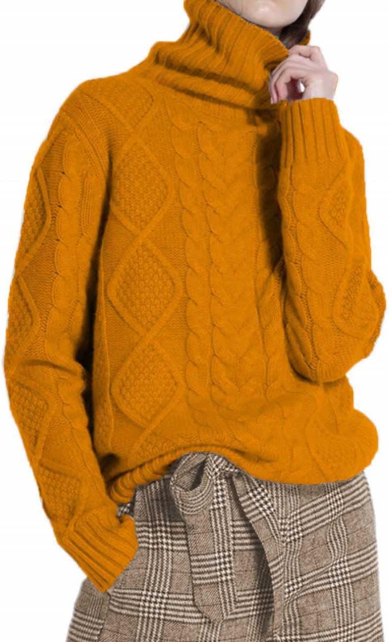 Women’s Loose-Fit High-Neck Long-Sleeve Sweater