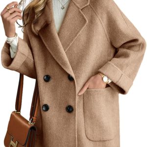 Loose-Fit, Thickened Double-Breasted Coat