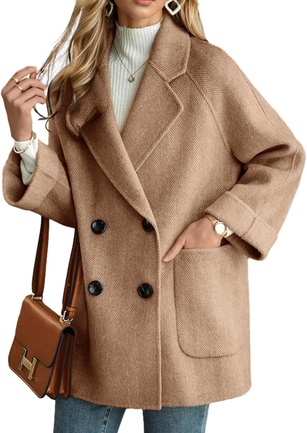 Loose-Fit, Thickened Double-Breasted Coat