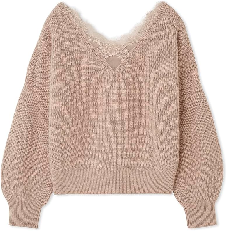 Women’s knit top with lace-trim detailing