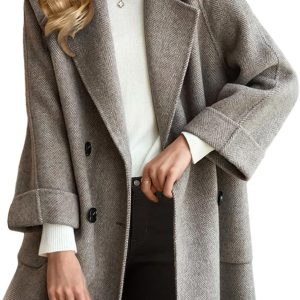 Loose-Fit, Thickened Double-Breasted Coat