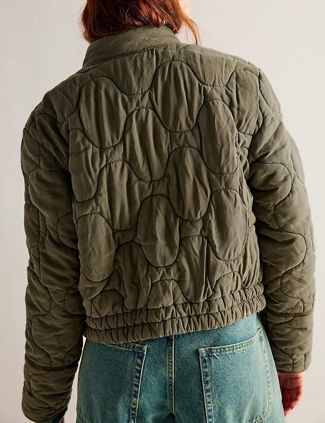 Women’s Zip-Up Quilted Puffer Jacket with Pockets - Image 2