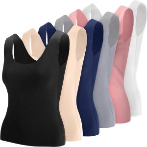 Women’s Sleeveless Thermal Tank Tops – 6-Pack