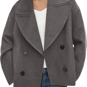 Short Coat with Lapel Collar