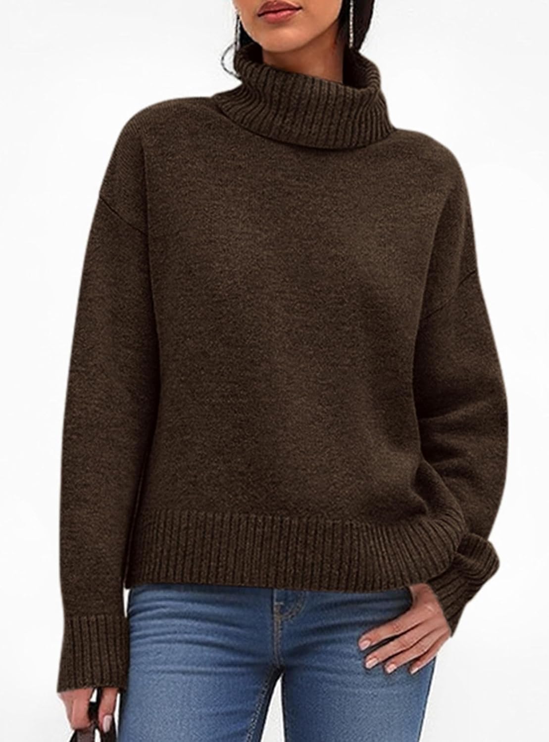 Women’s high-neck long-sleeve knit sweater - Image 2