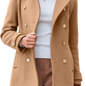 Autumn/Winter Double-Breasted Wool Tailored Coat