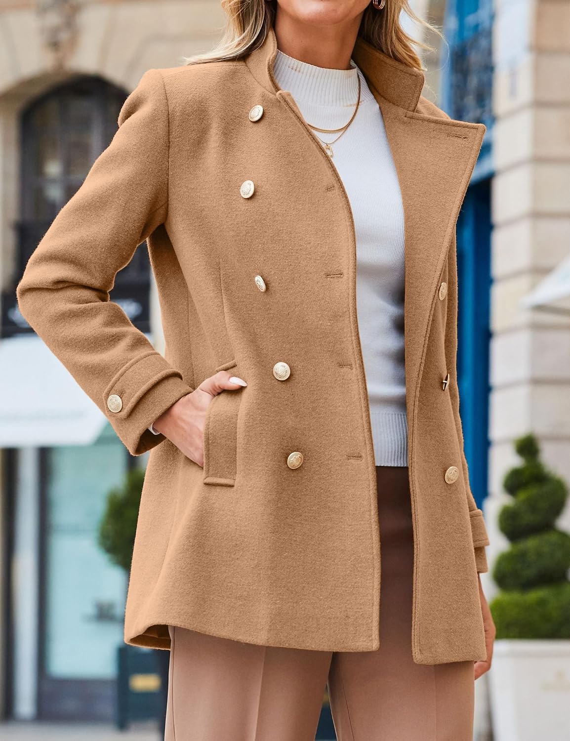 Autumn/Winter Double-Breasted Tailored Coat - Image 2