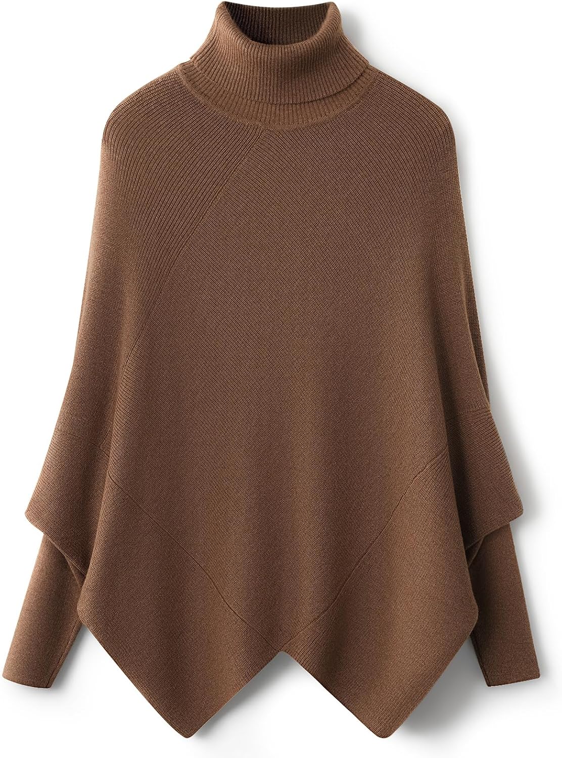 Women’s Loose-Fit High-Neck Knit Sweater with Batwing Sleeves
